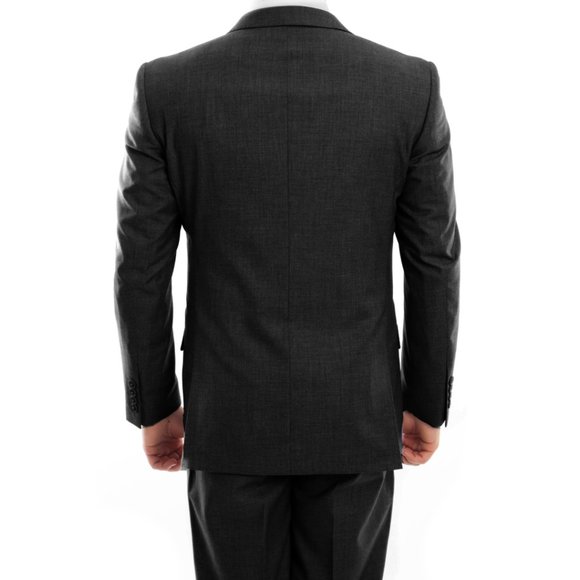 Mens 2-Piece 100% Wool Suit, Black - Picture 7 of 10